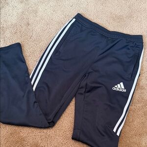 Adidas Kids Black Joggers with White Accents